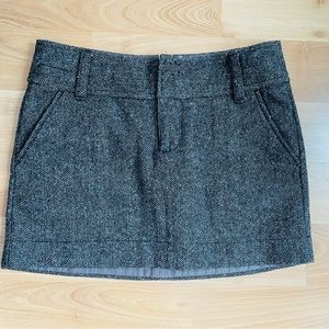 Vintage American Eagle Gray Wool Blend Lined Mini Skirt Size 2